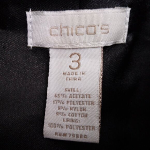 Chico’s | Faux Fur Textured Swing Jacket Black | Size XL - Picture 9 of 10